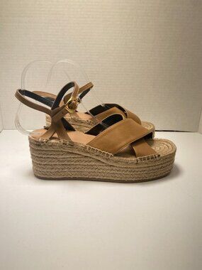 Rag & Bone Women's Hera Lather Strap Espadrille Wedge Sandal Sz 9.5